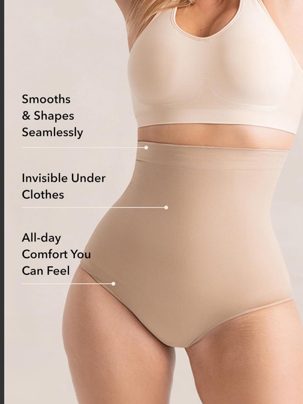 Shapermint High-Waisted Shaping Briefs in Tan - XL/XXL - Shaper Panty - Picture 2 of 10